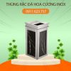 thùng rác đá hoa cương inox