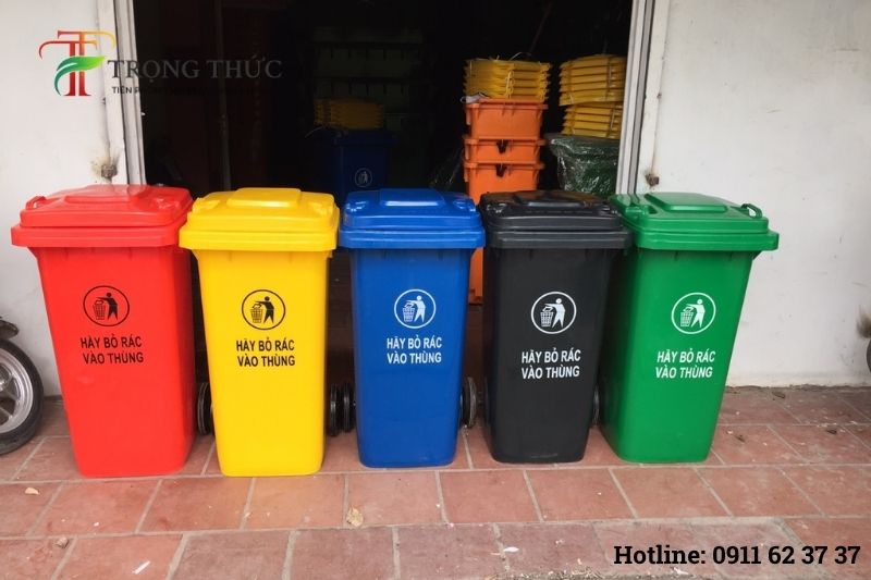 Màu sắc thùng rác công cộng 120 lít