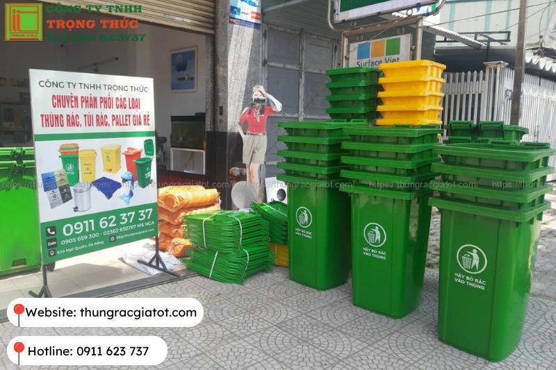 Vật liệu làm thùng rác công cộng 240 lít là nhựa HDPE bền chắc