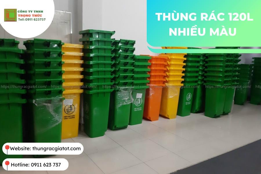 giao hàng thùng rác Đà Nẵng bằng nhựa 120 lít 