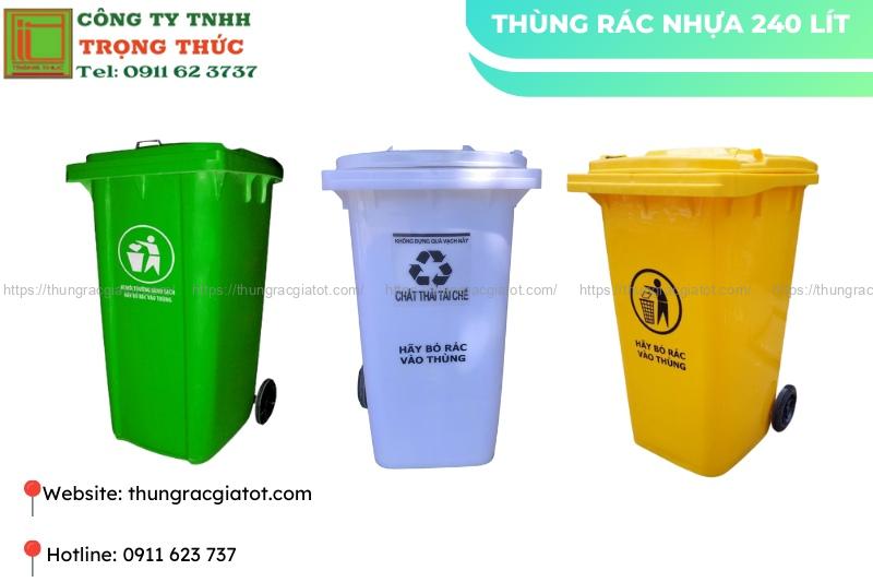 Thùng rác Đà Nẵng nhựa 240 lít 
