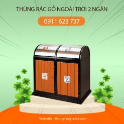 Thùng rác ngoài trời 2 ngăn