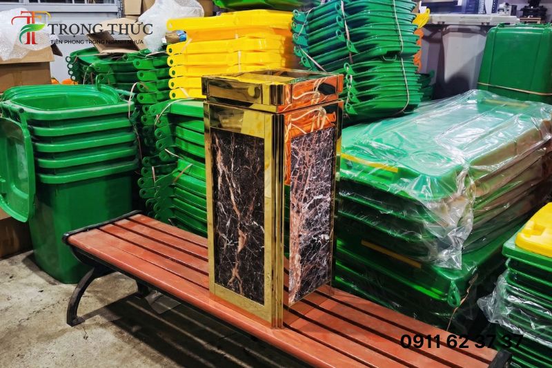 thùng rác đá hoa cương A1 cao cấp