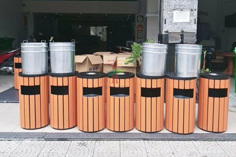 Thùng rác Quảng Nam gỗ ngoài trời