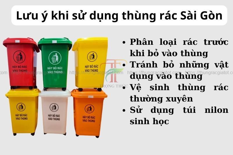 Lưu ý khi sử dụng thùng đựng rác 