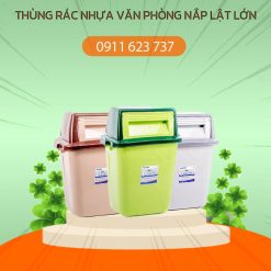 thùng rác nhựa văn phòng nắp lật lớn đa năng