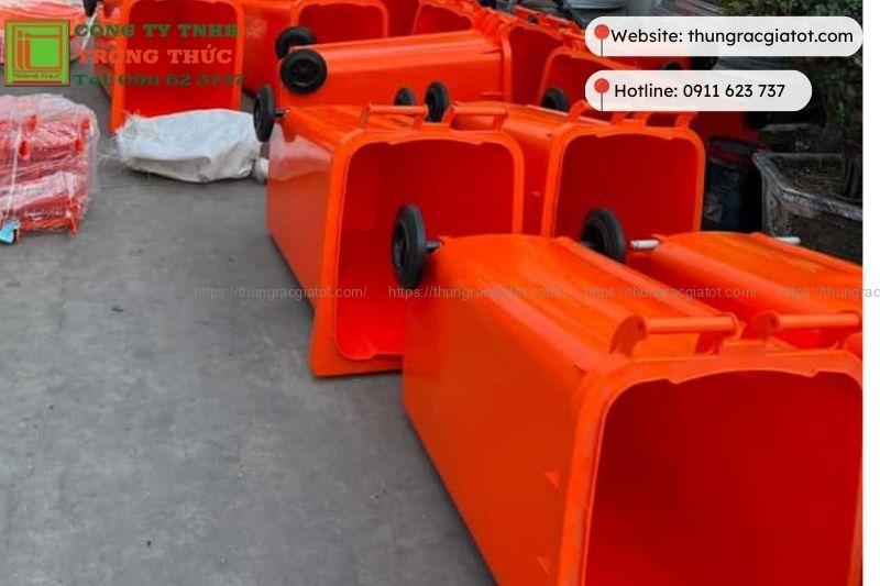Thùng rác 240 lít màu cam Quảng Ngãi