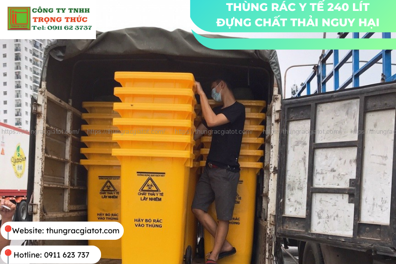 Thùng rác 240 lít đựng chất thải nguy hại Huế