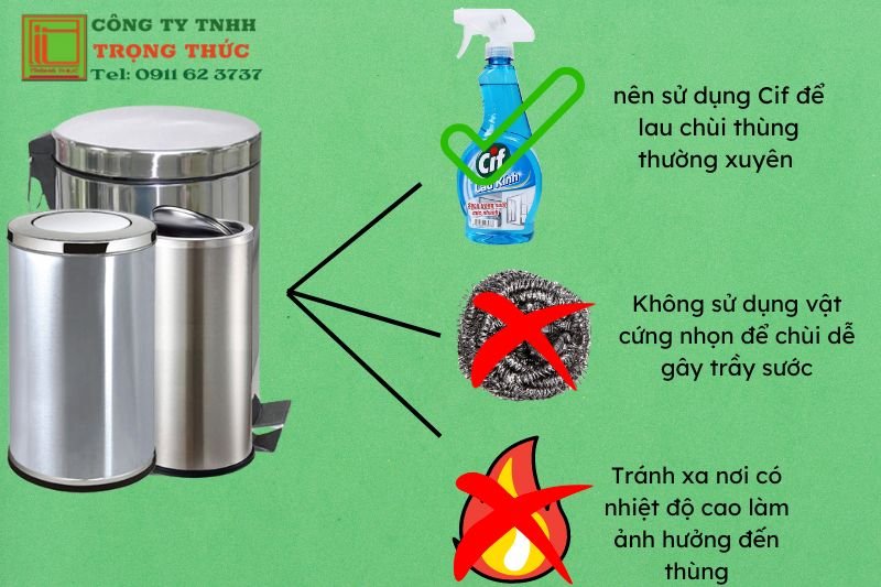 Cách bảo quản thùng rác inox ở Gia Lai