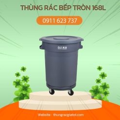 thùng rác bếp tròn 168 lít