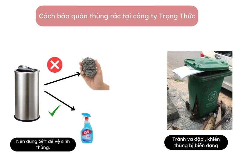 Cách bảo quản thùng rác Long An