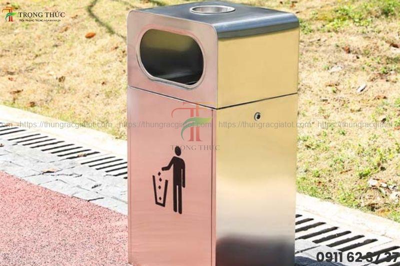 Thùng rác inox cao cấp, chống gỉ sét, sang trọng