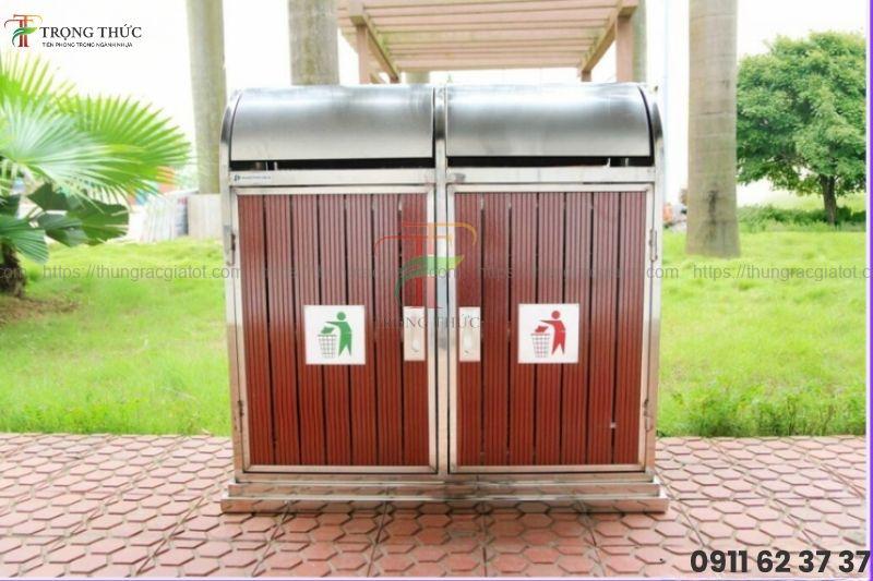 Thùng rác 2 ngăn giúp phân loại rác hiệu quả, thân thiện môi trường