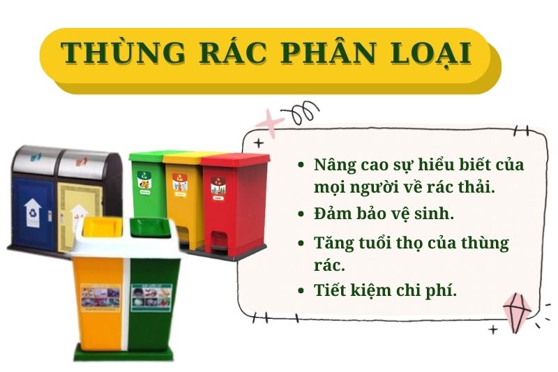 Thùng rác Lâm Đồng phân loại rác 