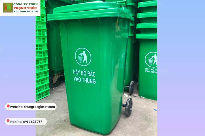 Thùng rác nhựa 240 lít Lâm Đồng đẹp