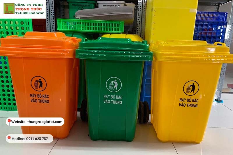 Thùng rác nhựa 60 lít Lâm Đồng chất lượng