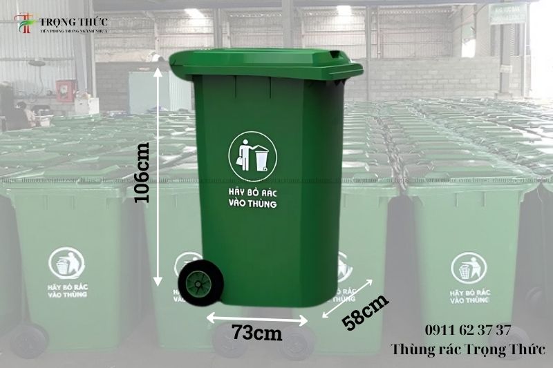 Thùng đựng rác composite 240L