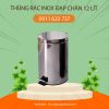 thùng rác inox đạp chân 12 lít