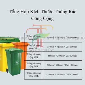 Kích thước thùng rác công cộng