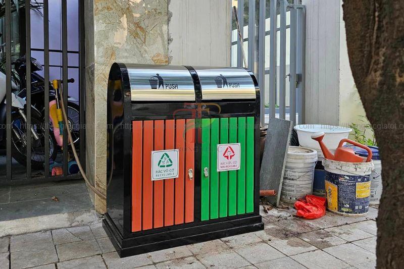 Thùng rác Ninh Thuận ngoài trời 2 ngăn