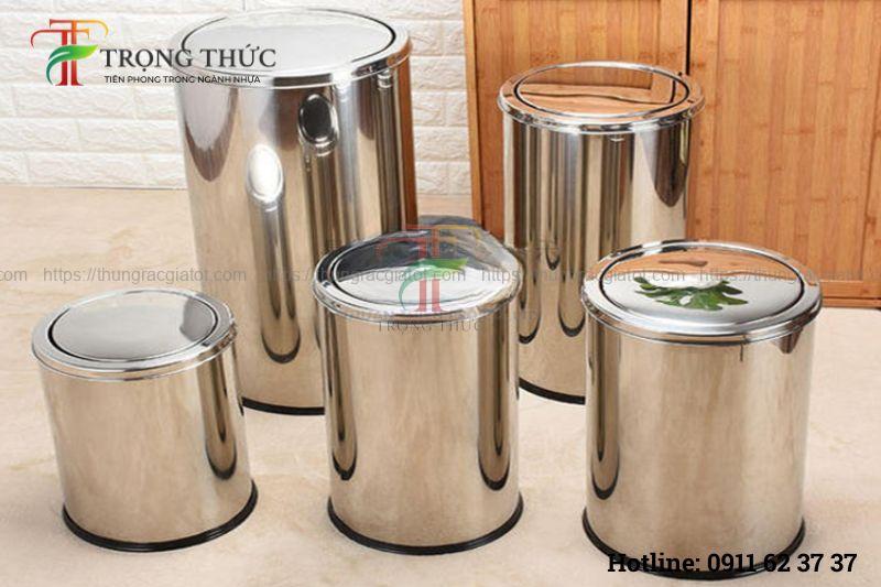 Thùng rác inox nắp lật Kon Tum cho gia đình và văn phòng