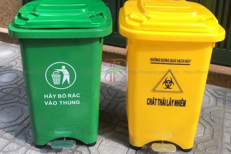 Thùng rác nhựa 60 lít đạp chân Kiên Giang 