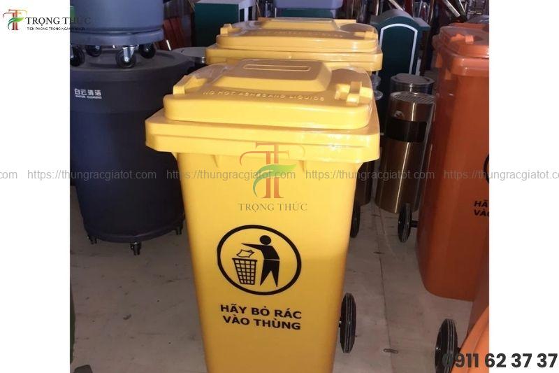 Thùng rác composite 120L nắp kín chống mùi