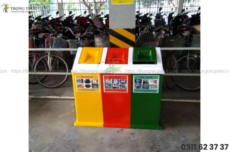 Thùng rác 3 ngăn phân loại rác tại nguồn