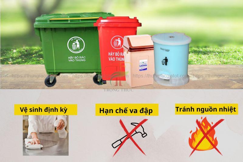 Lưu ý khi sử dụng thùng rác nhựa
