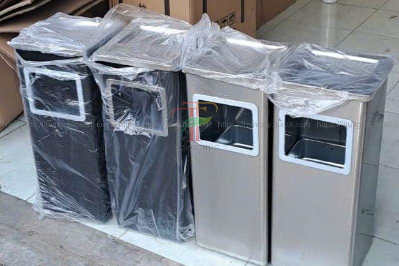 Thùng rác inox gạt tàn
