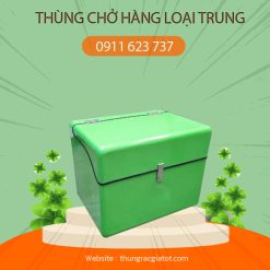 Thùng chở hàng loại trung màu xanh