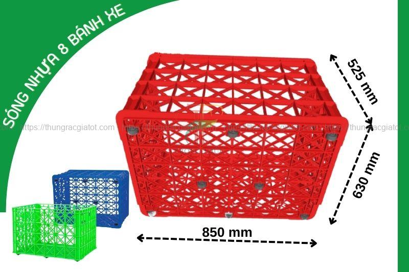Sóng nhựa 8 bánh xe giá rẻ