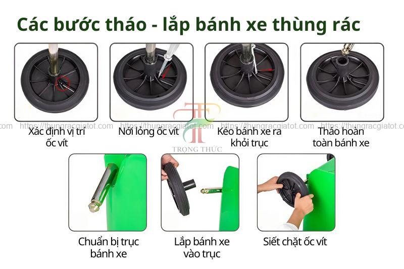 Các bước tháo lắp bánh xe