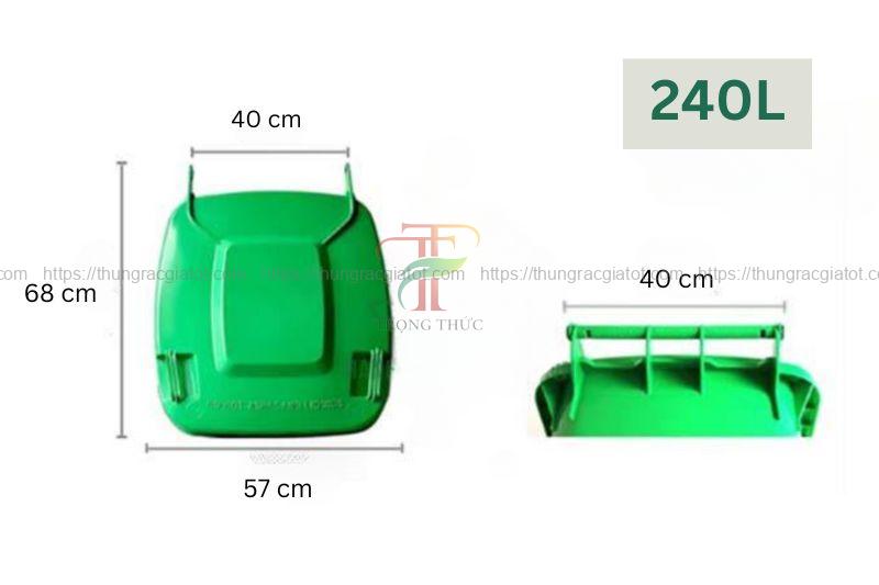 Nắp thùng rác dung tích 240 lít