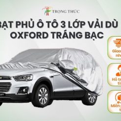 Bạt phủ ô tô vải dù oxford tráng bạc