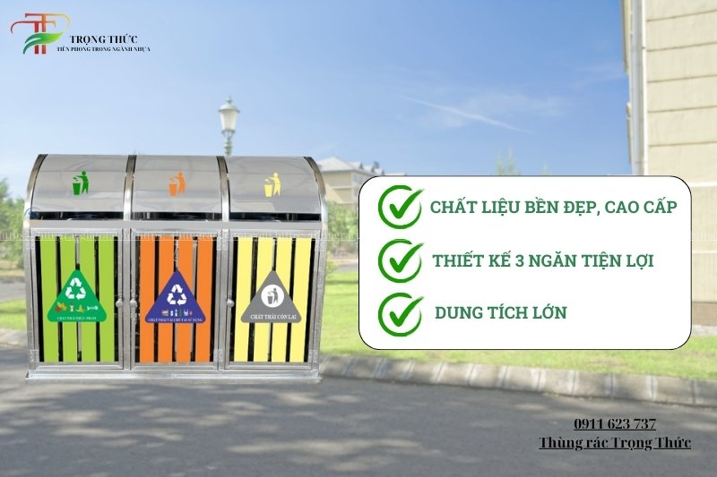 Ưu điểm của thùng rác phân loại 3 ngăn
