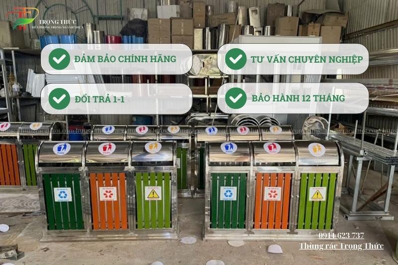 Thùng rác phân loại 3 ngăn