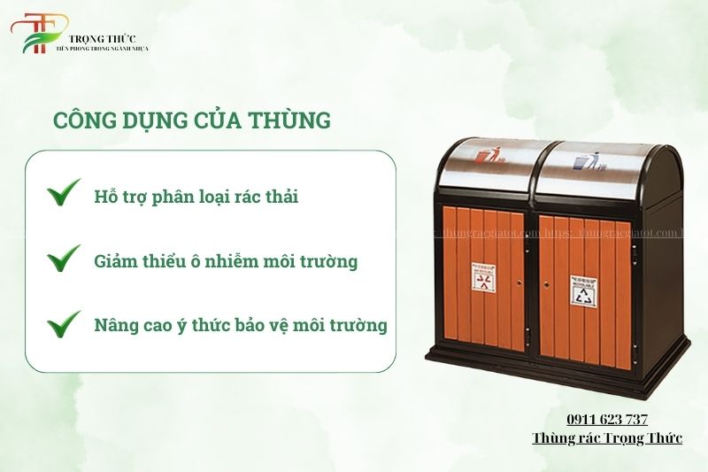 Công dụng thùng rác phân loại