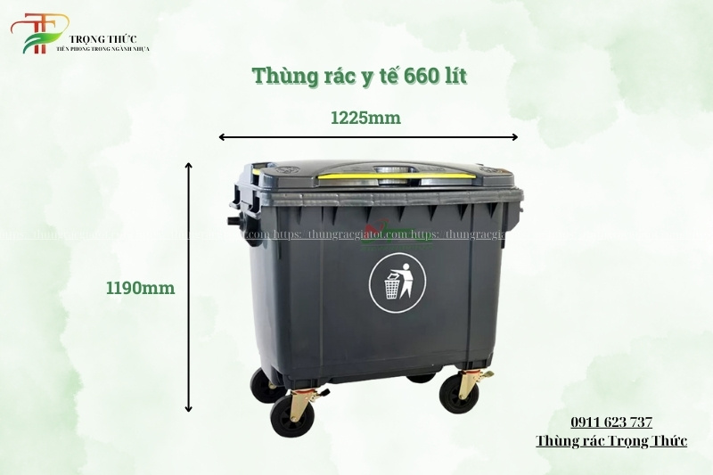 Thùng đựng rác y tế 660 lít