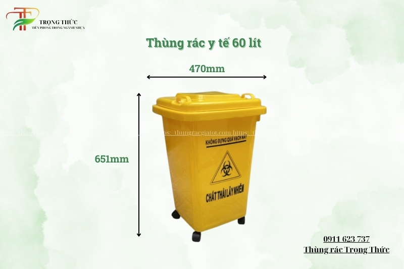 Thùng đựng rác y tế 60L
