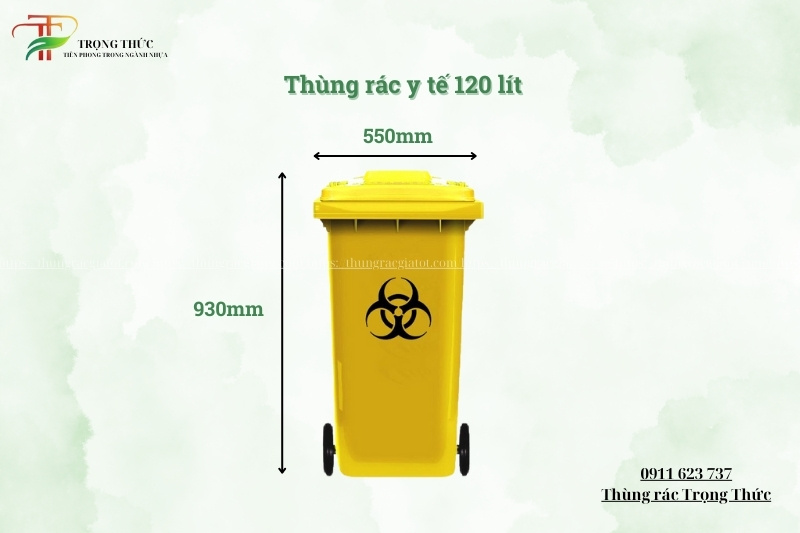 Thùng đựng rác y tế 120L