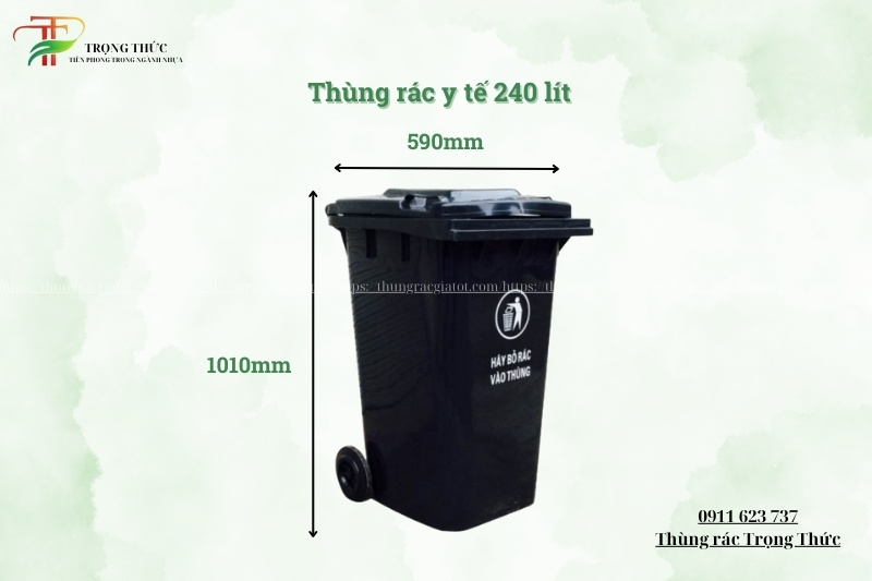 Thùng đựng rác y tế 240L 