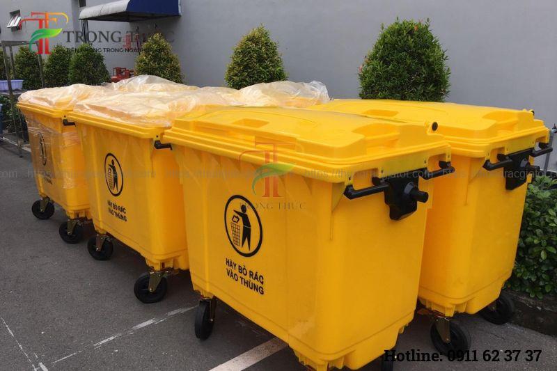 thùng rác công cộng Hà Nội dung tích lớn ngoài trời