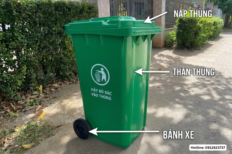 Thùng rác nhựa 240 lít